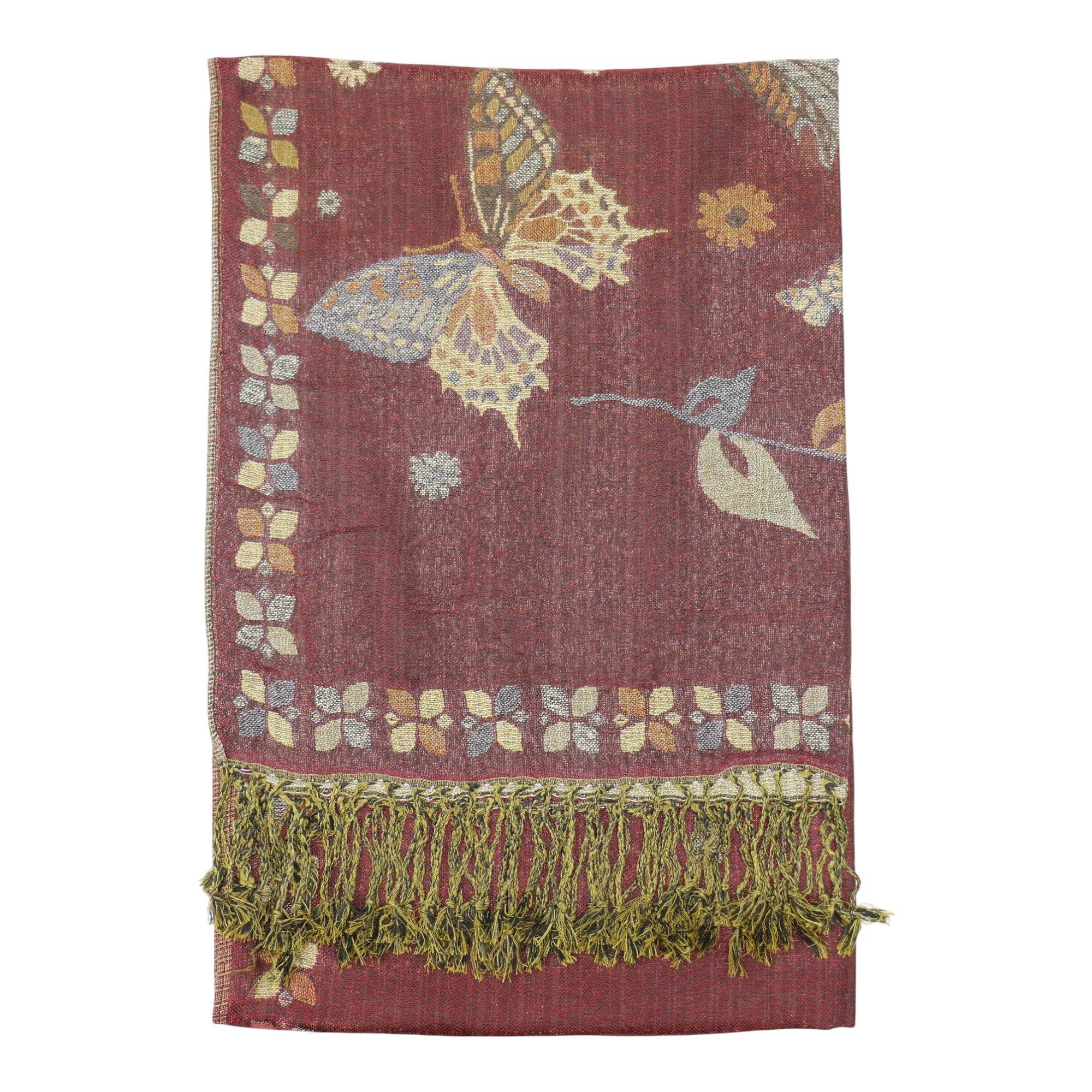Metallic Pashmina Butterfly SCF4815-12. (12PC)