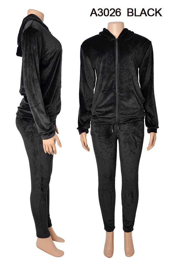 A3026 VELVET JACKET AND PANTS SET MIXED SIZES 12SET