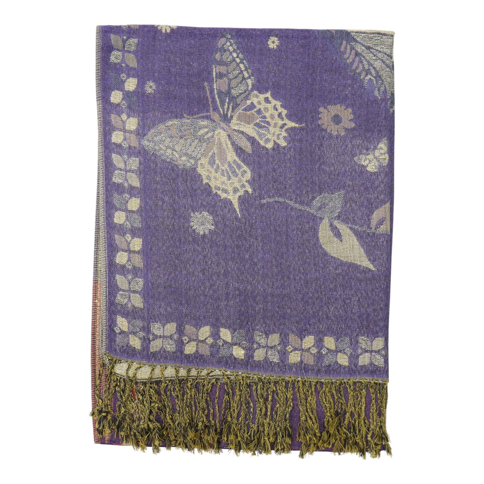 Metallic Pashmina Butterfly SCF4815-12. (12PC)