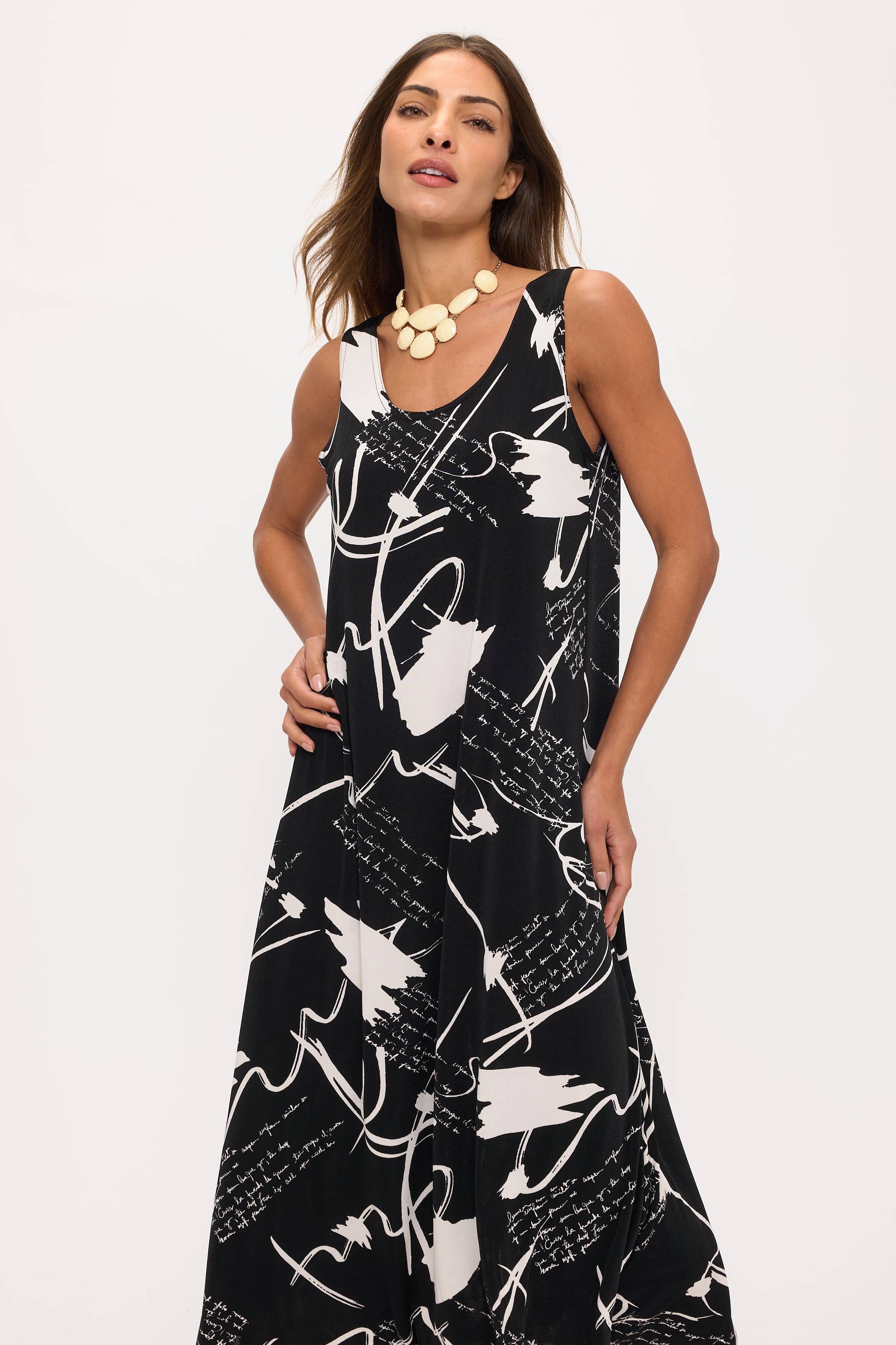 Print BNS Tank Long Dress-7000BN-TRP1-W494