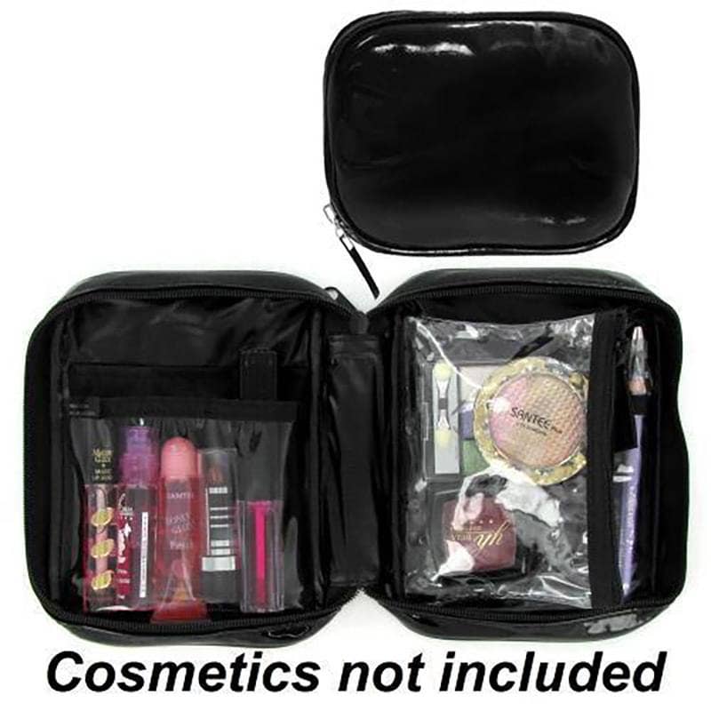 Cosmetic Bag With 4 Clear Pockets 5"x7"