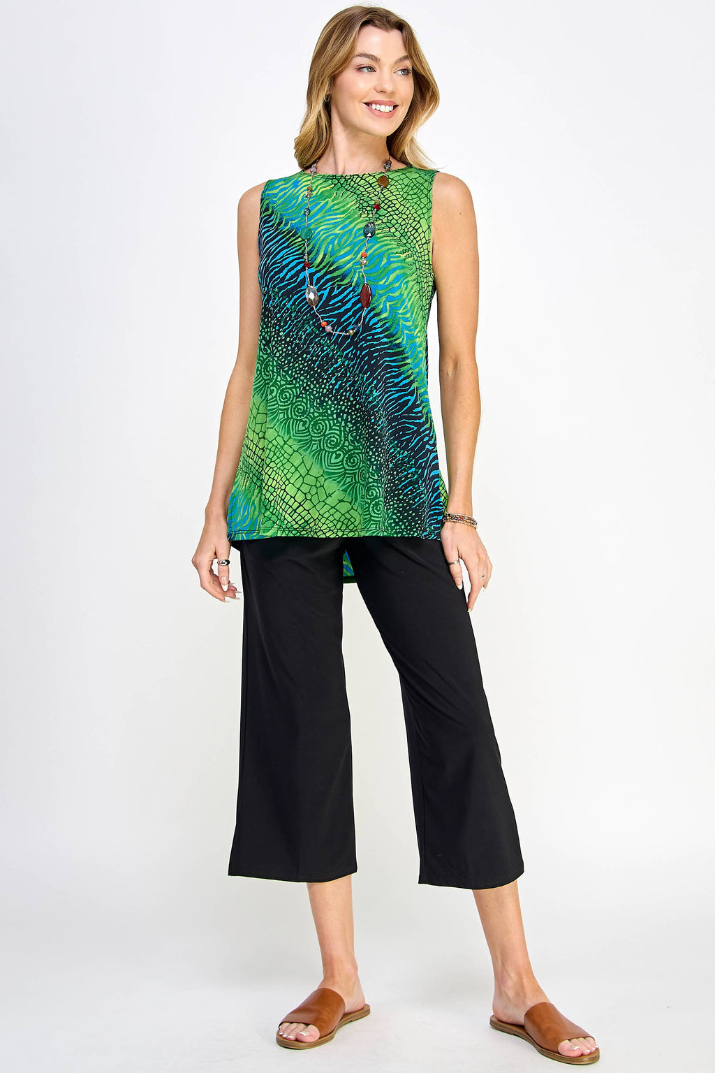 Print Boat Neckline Top-2063HT-TRP1-W182