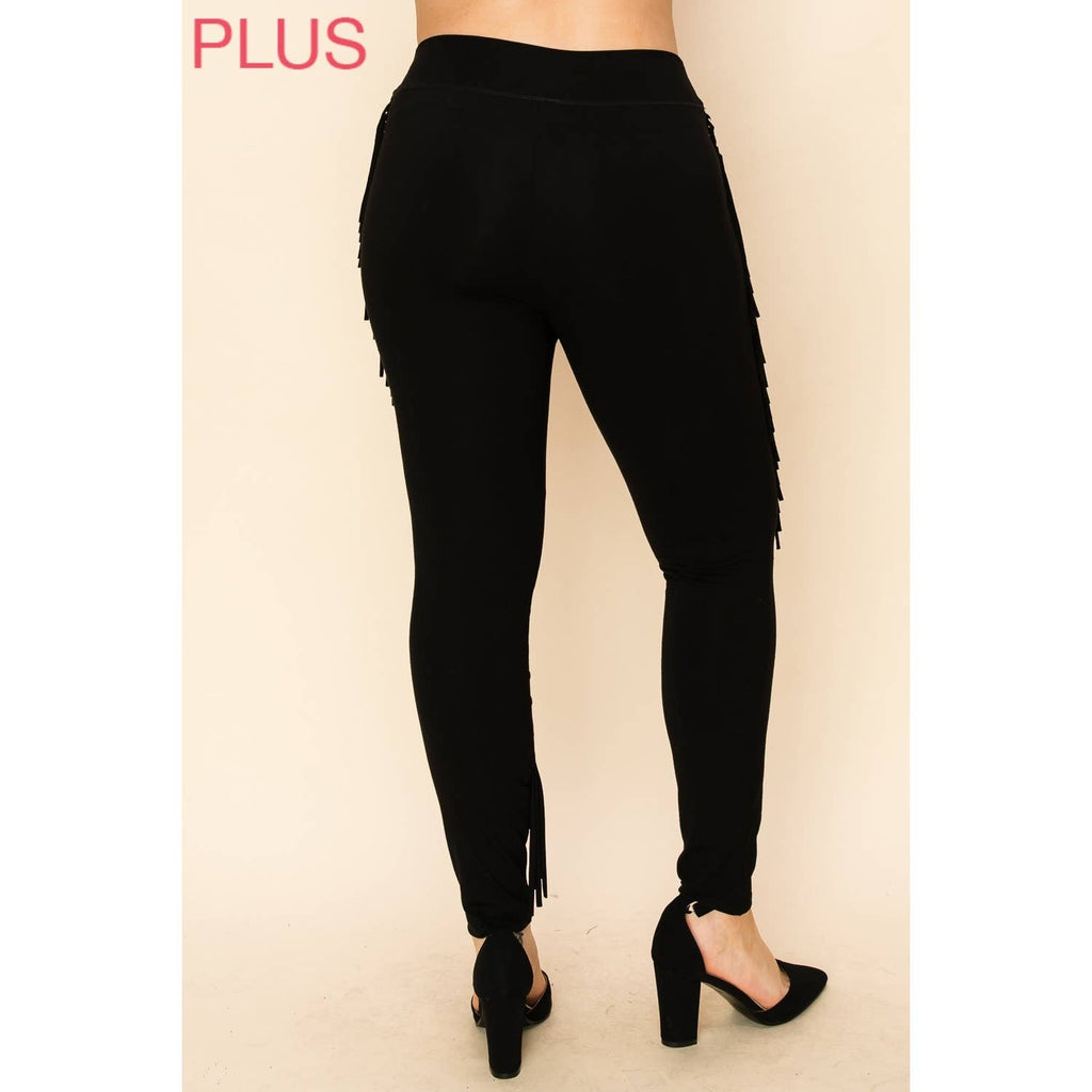 CURVY SWIRL FRINGE LEGGINGS