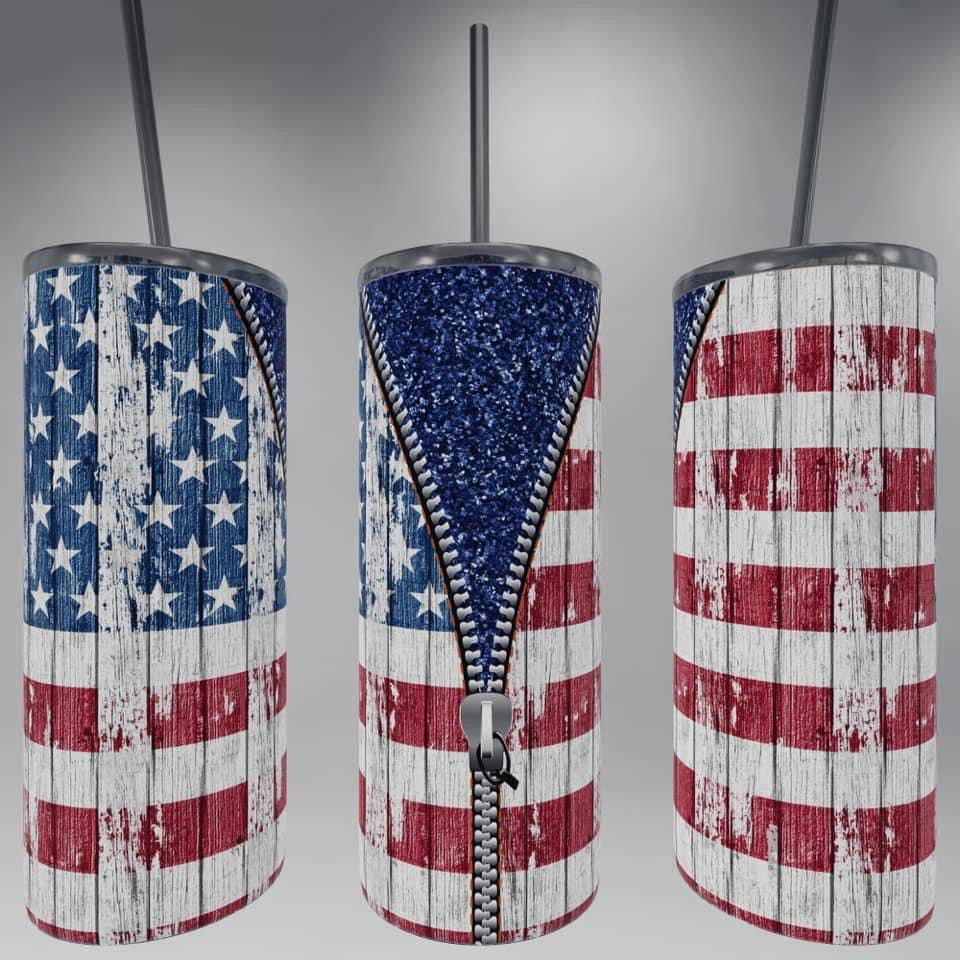 Zipper American Flag Tumbler